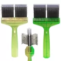 Kartáč pro psy ActiVet DUO SilCoater 2v1 zeleno/zlatý