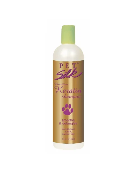 Šampon hydratační a vyhlazující s brazilským keratinem a hedvábím PET SILK Brazilian Keratin