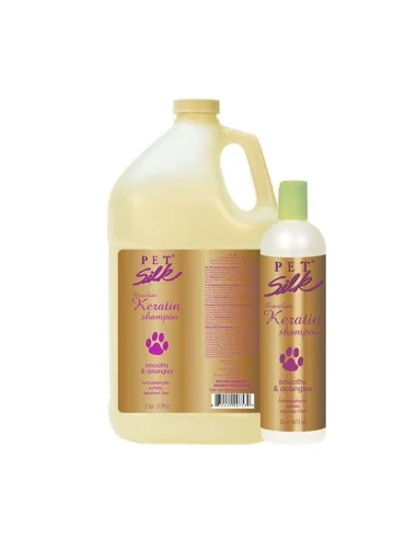 Šampon hydratační a vyhlazující s brazilským keratinem a hedvábím PET SILK Brazilian Keratin