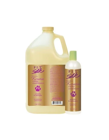 Kondicionér hydratační a vyhlazující s brazilským keratinem a hedvábím PET SILK Brazilian Keratin