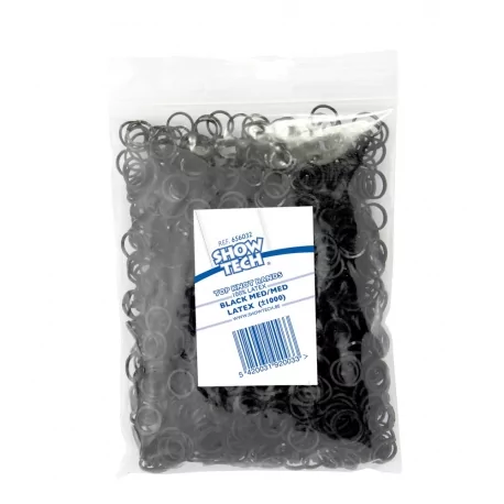 Latexové gumičky SHOW TECH na top knot černé 0,8cm - 1000ks