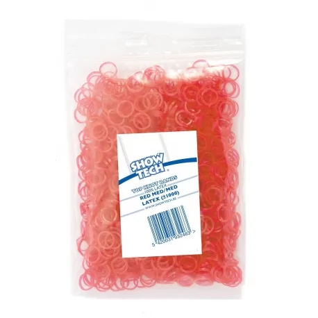 Latexové gumičky SHOW TECH na top knot červené 0,8cm - 1000ks
