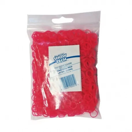 Latexové gumičky SHOW TECH na top knot růžové 0,8cm - 1000ks