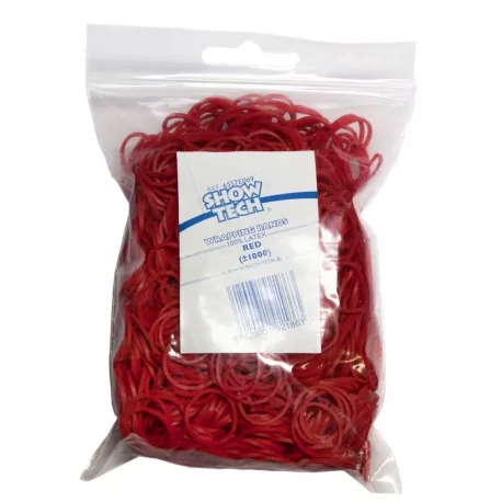 Latexové gumičky SHOW TECH balíčkovací 1,5cm/1000ks - červené