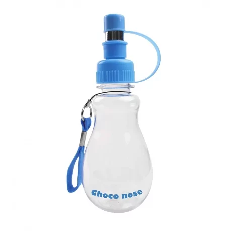 Láhev na vodu s dávkovačem pro psy CHOCO NOSE modrá 240ml