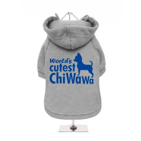 Mikina pro psy URBAN PUP Cutest ChiWaWa modrý nápis