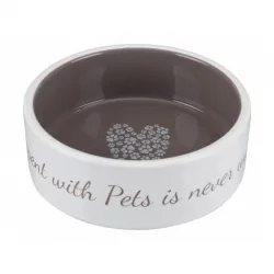 Keramická miska pro psy PET´S HOME krémovo/hnědošedá