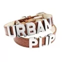 Obojek pro psy URBAN PUP Personalised Glitter hnědý