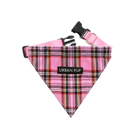 Obojek se šátkem pro psy URBAN PUP TARTAN PINK