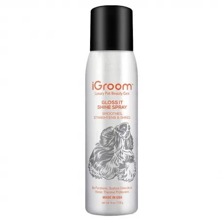 Sprej IGROOM GLOSS IT SHINE pro uhlazenou a narovnanou srst s vysokým leskem