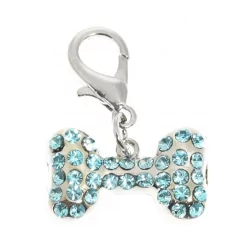 Přívěsek na obojek pro psy Swarovski BONE CHARM blue