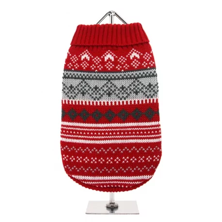 Svetr pro psy URBAN PUP RED FAIR ISLE VINTAGE