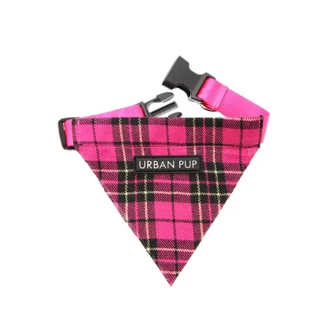 Obojek se šátkem pro psy URBAN PUP PINK TARTAN