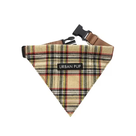 Obojek se šátkem pro psy URBAN PUP BROWN TARTAN