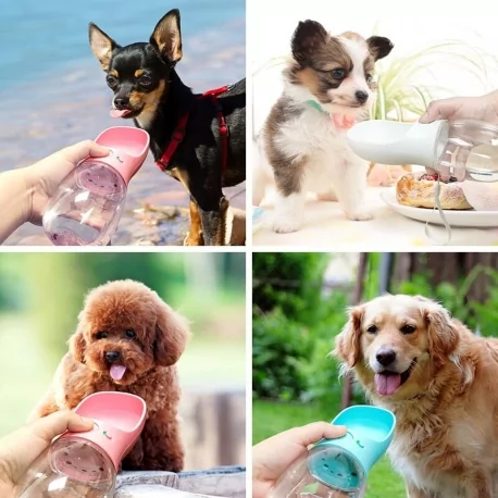 Cestovní láhev na vodu pro psy PB+ Pet Care 350ml bílá