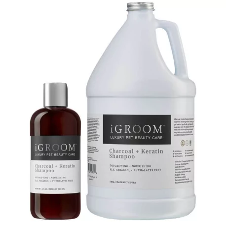 Šampon pro psy IGROOM CHARCOAL+KERATIN 473ml